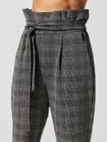 Plaid Paperbag Pants - Grey Plaid - Image 4