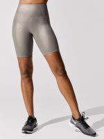 Ribbed Foil Biker Short - Silver Iridescent Foil - Image 5