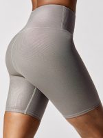 Ribbed Foil Biker Short - Silver Iridescent Foil - Image 6