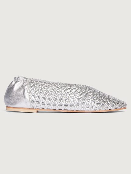 Silver mesh flat.
